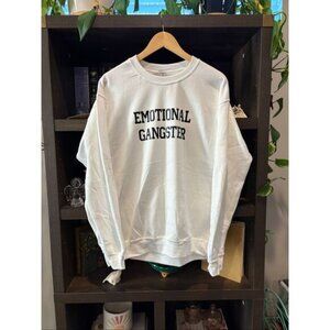 Handmade By Me Emotional Gangster White & Black Unisex Sweatshirt Size Medium
